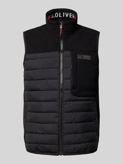 s.Oliver RED LABEL Regular fit bodywarmer met contrastdetails Zwart - 2