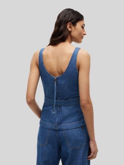 Tommy Hilfiger Regular Fit Blusentop aus reiner Baumwolle Bleu Melange 5