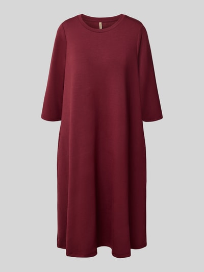 Soyaconcept Knielanges Kleid mit Rundhalsausschnitt Modell 'BANU' Bordeaux 2