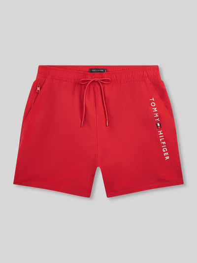 Tommy Hilfiger spodenki kąpielowe z nadrukiem z logo Czerwony 2