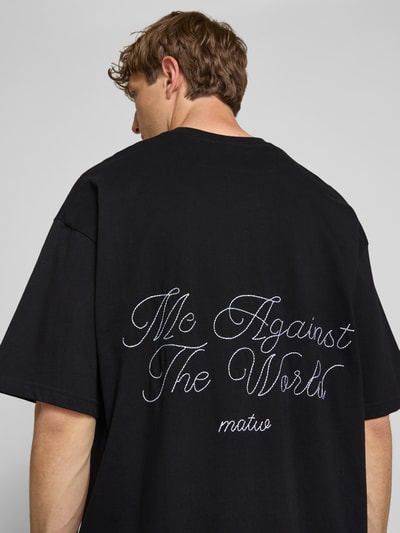Review X MATW T-shirt met labelstitching Zwart - 3