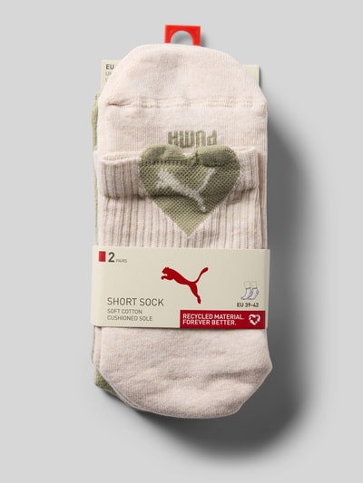 PUMA Skarpety z nadrukiem z logo w zestawie 2 szt. model ‘Crew’ Jasnozielony 3