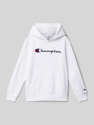 CHAMPION Hoodie mit Label-Stitching Weiss 1