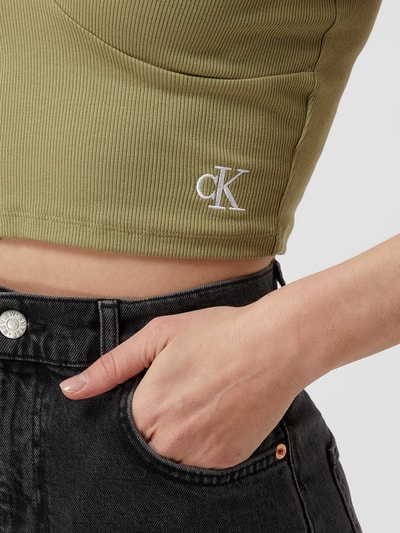 Calvin Klein Jeans Korte top met stretch  Olijfgroen - 3