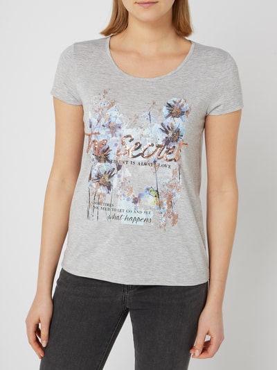 Montego T-Shirt mit Print Silber Melange 4