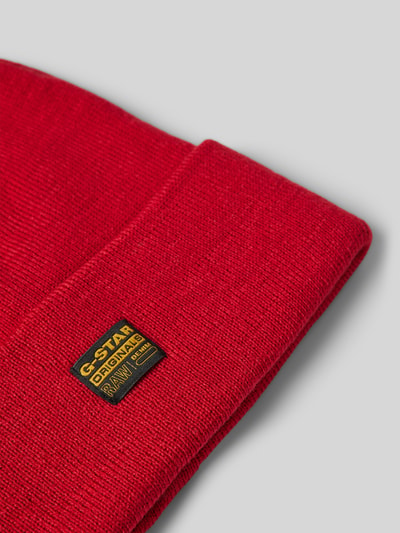 G-Star Raw Beanie mit Label-Patch Modell 'Effo' Rot 2