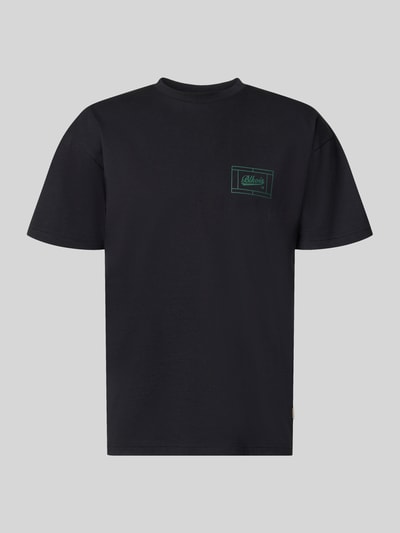 Produktfoto, Regular Fit T-Shirt mit Logo-Print von BLKVIS aus Reine Baumwolle in Schwarz mit Rundhalsausschnitt, Rückenlänge 67 cm bei Größe M.
