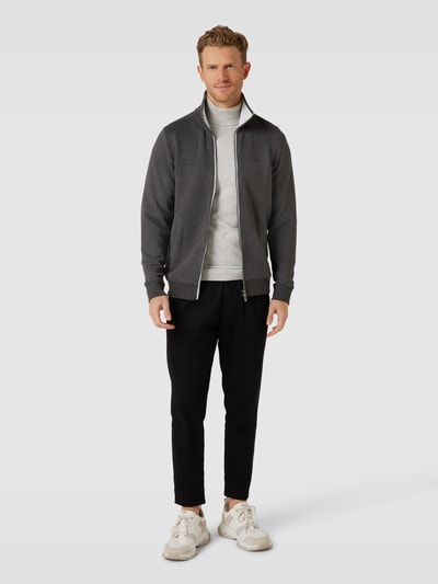 Tom Tailor Sweatjacke mit Eingrifftaschen Modell 'cutline' Anthrazit 1