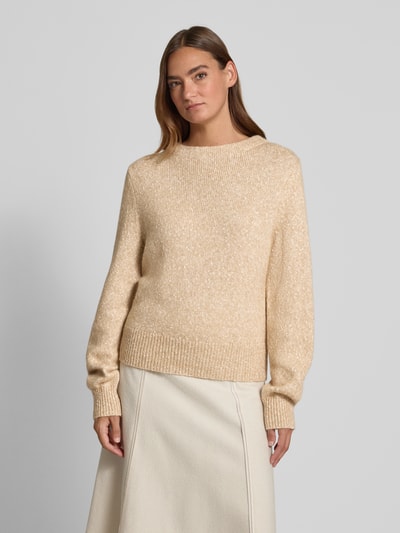 OPUS Strickpullover mit Rundhalsausschnitt Modell 'Panep' Camel 4