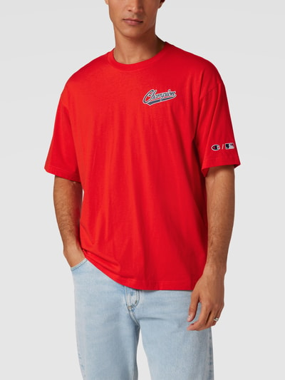 CHAMPION T-Shirt mit Label-Print Rot 4