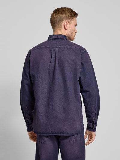 BOSS Orange Regular Fit Jeanshemdjacke mit Button-Down-Kragen Modell 'Lambey' Purple 5