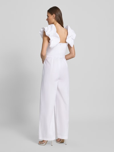 Rinascimento Cocktail-Jumpsuit mit rückseitigem Reißverschluss Weiss 5