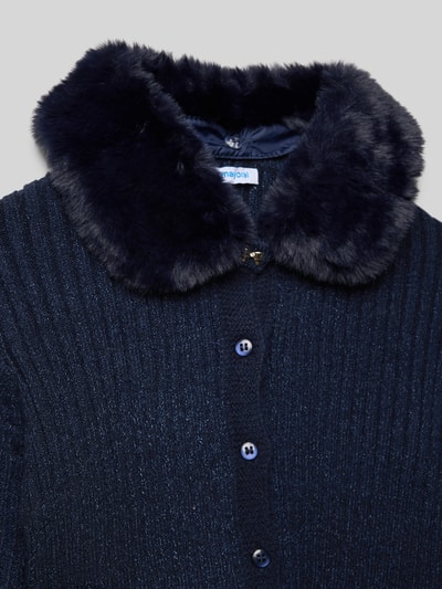 Mayoral Strickjacke mit Kunstfellbesatz Marine 2