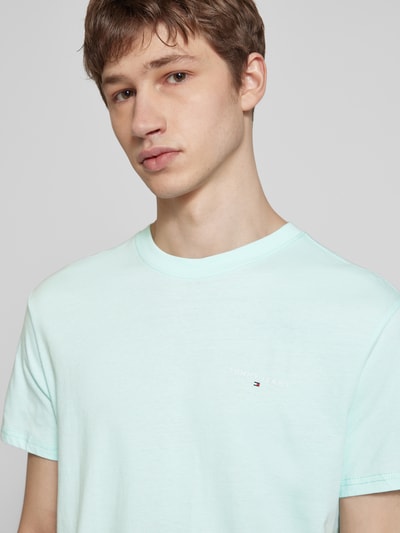 Tommy Jeans Regular fit T-shirt van puur katoen met labelprint Turquoise - 3