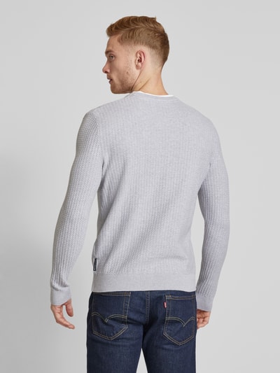 Tom Tailor Denim Strickpullover im 2-in-1-Look Hellgrau Melange 5