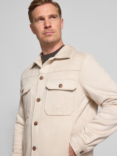 MCNEAL Regular Fit Hemdjacke mit Brusttaschen Sand 3