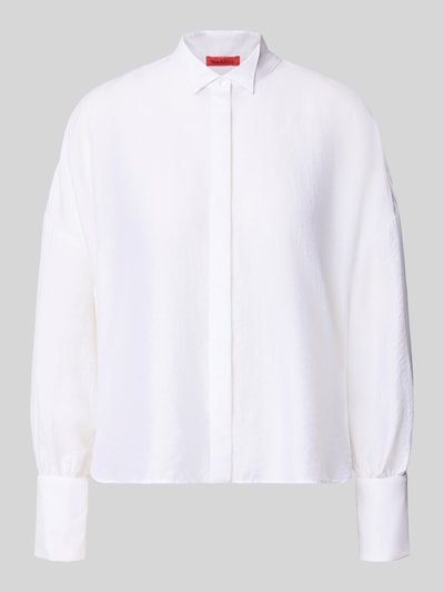 Produktfoto, witte Regular fit blouse met lange mouwen van lyocellmix model 'ADESSO' van MAX&Co., Dames Langarmbluse
