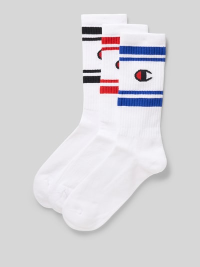 CHAMPION Socken mit Logo-Stitching Modell 'Crew' im 3er-Pack Weiss 1