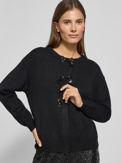 Vila Kurtka z dzianiny z prążkowanymi wykończeniami model ‘BRIANNA’ Czarny 3