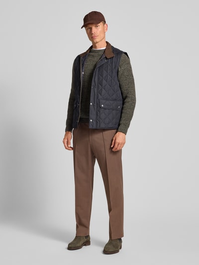 Barbour Regular fit gebreide pullover van pure wol  Olijfgroen - 1