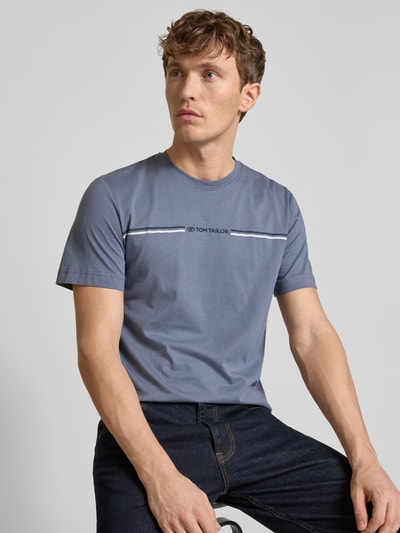 Tom Tailor Regular Fit T-Shirt aus reiner Baumwolle Rauchblau 3