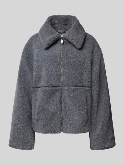 Jake*s Casual Fleecejacke mit Eingrifftaschen Mittelgrau Melange 2