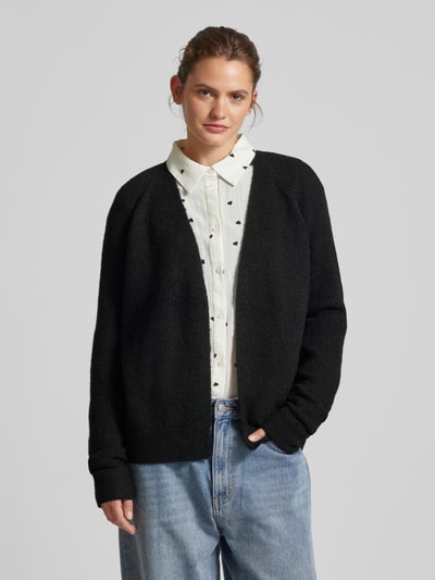 Pieces Regular Fit Cardigan mit Wollanteil in Melange Modell 'ELLEN' Black 4