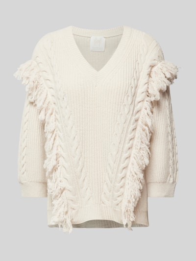 Marella Strickpullover mit V-Ausschnitt Modell 'NOROIS' Offwhite 2