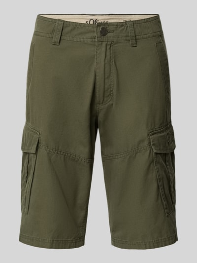 Produktfoto, Relaxed Fit Cargoshorts aus reiner Baumwolle Modell 'FILE' von s.Oliver RED LABEL, efekt: jednolity kolor, krój relaxed fit, szlufki na pasek, zapięcie na guzik i zamek błyskawiczny, wpuszczane kieszenie, kieszenie z tyłu, kieszenie cargo, bawełna