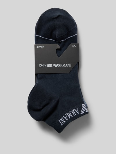 Emporio Armani Socken mit Label-Print im 3er-Pack Marine 3