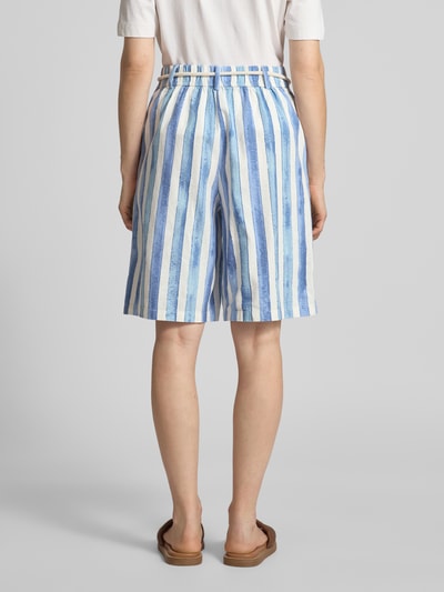 Christian Berg Woman Baggy Fit Leinenbermudas mit Bindegürtel Sky 5