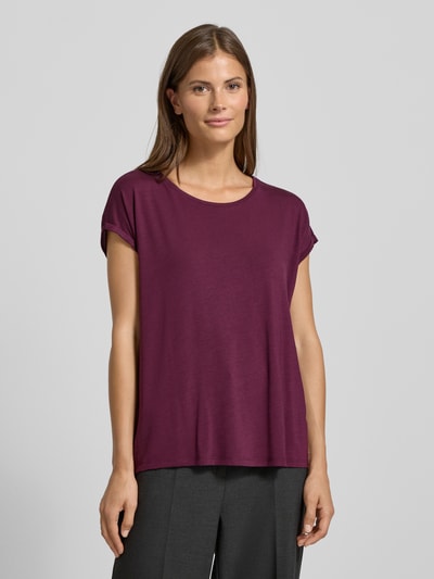 Vero Moda Regular Fit T-Shirt aus Lyocell-Mix Modell 'AVA' Bordeaux 4