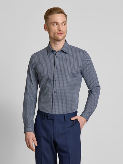 BOSS Slim fit vrijetijdsoverhemd met kentkraag, model 'Roan' Marineblauw - 4