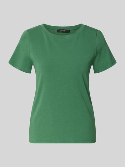 Productfoto, Regular Fit T-Shirt aus katoenmix Modell 'MULTIF' van Weekend Max Mara, groen uni, logo-opdruk, ronde hals, korte mouwen, jerseystructuur