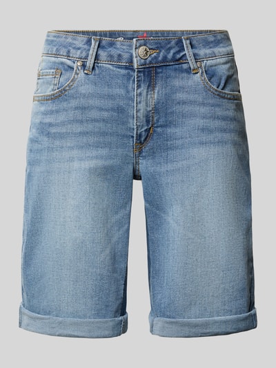 Produktfoto, Jeansshorts mit Umschlag Modell 'Italy' von Buena Vista in hellem Blau, Baumwoll-Mix, Straight Fit, sichtbare Eingrifftaschen, strukturierte Denim-Oberfläche.