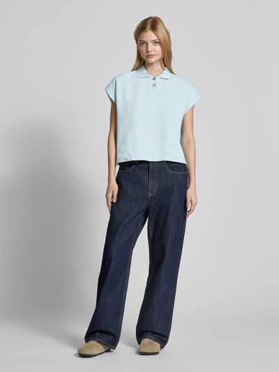 Marc O'Polo Denim Poloshirt met korte knoopsluiting Lichtblauw - 1