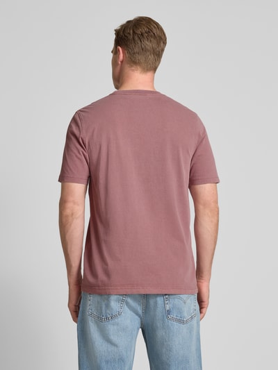 Samsøe Samsøe T-Shirt mit Label-Print Modell 'MARCUS' Rot Melange 5