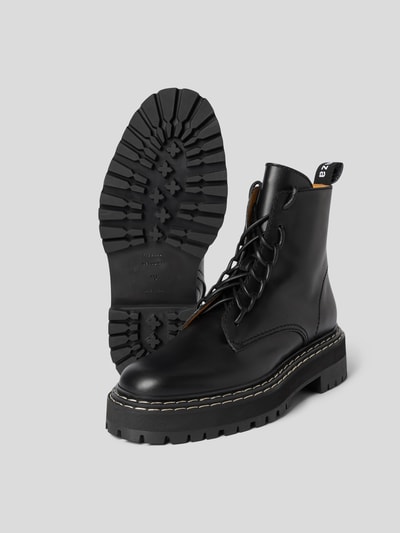 Proenza Schouler Schnürboots aus echtem Leder Black 4