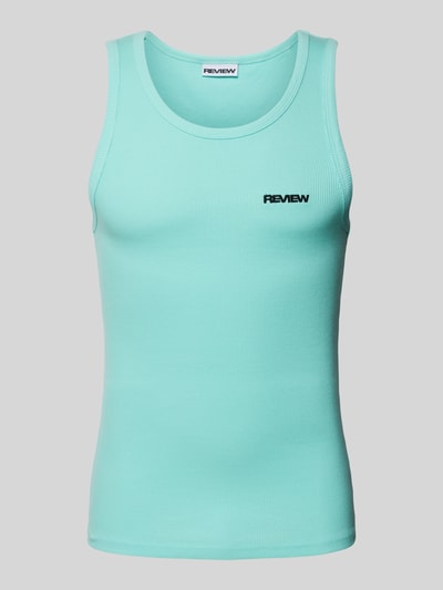 REVIEW Tanktop met labelstitching Turquoise - 2