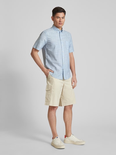 Fynch-Hatton Freizeithemd mit Button-Down-Kragen Modell 'Summer' Hellblau Melange 1