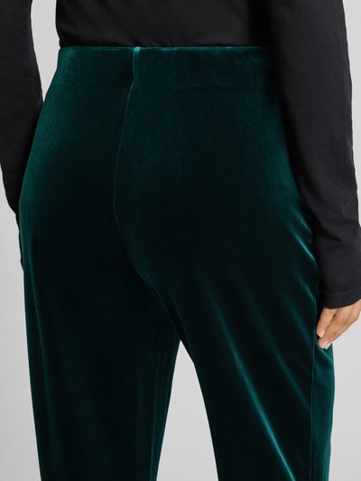 Christian Berg Woman Selection Flared fit stoffen broek van fluweel met siernaden Groen - 3