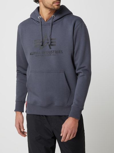 Alpha Industries Hoodie met labelprint Donkergrijs - 4