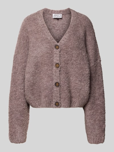 JAKE*S STUDIO WOMAN Strickjacke in Bouclé-Optik mit V-Ausschnitt Flieder 2