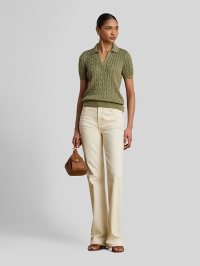Lauren Ralph Lauren Regular Fit Poloshirt aus gewebtem Baumwoll-Mix Khaki 1