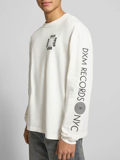 DEUS EX MACHINA Longsleeve mit Label-Print Modell 'DEFACTO' Weiss 3