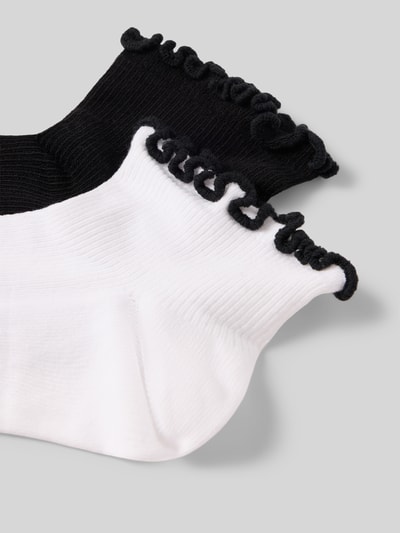 Produktfoto, Socken mit Wellensaum im 2er-Pack von Jake*s Casual in Schwarz und Weiß, Baumwoll-Mix mit Stretch-Anteil, feine Rippenstruktur