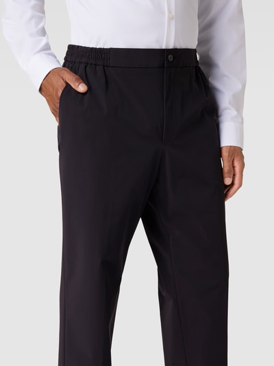 HUGO Pantalon met fijn geweven motief, model 'Gos' Zwart - 3