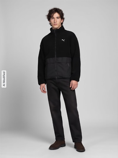 PUMA Performance Relaxed Fit Teddyjacke mit Stehkragen Black 1