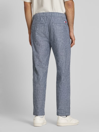 Tommy Jeans Regular Fit Weite Hose aus Leinen-Baumwoll-Mix Marine 5