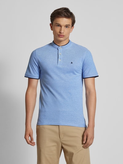 Jack & Jones Poloshirt met labelstitching, model 'PAULOS' Blauw - 4